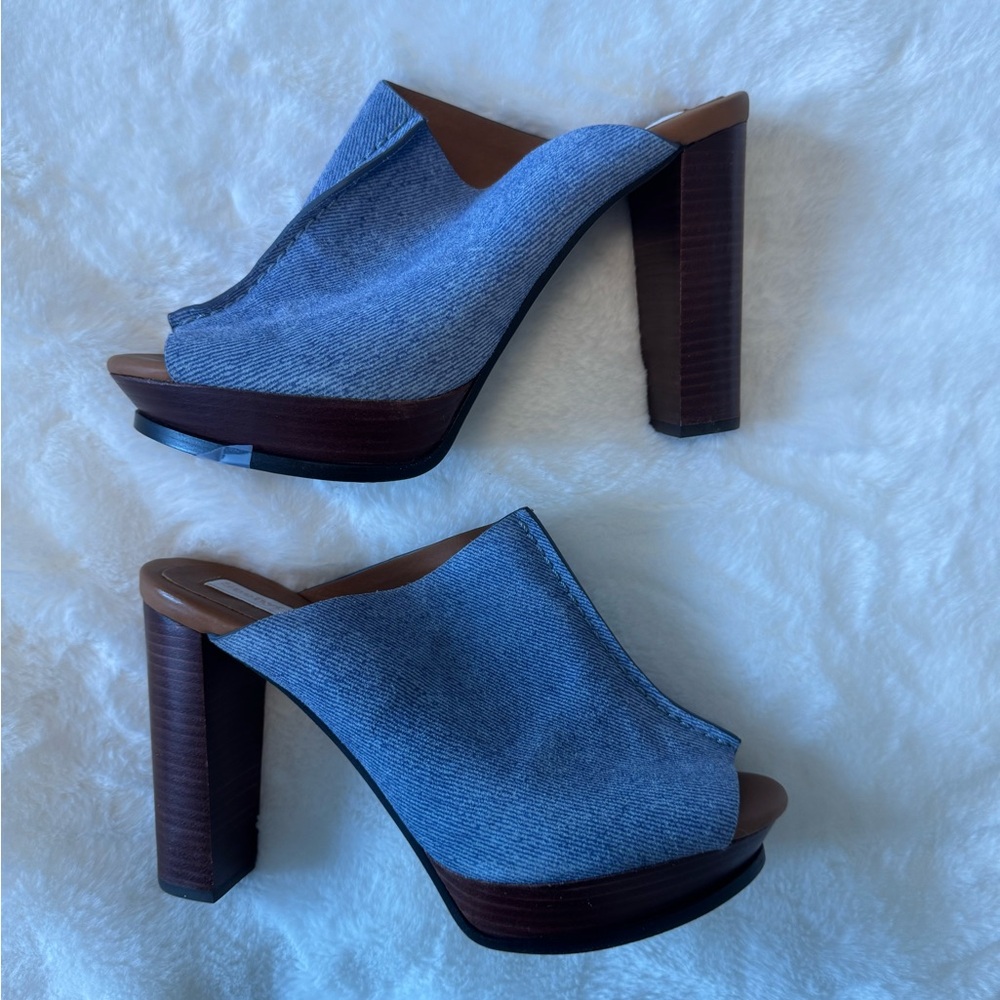 See By Chloe Blue Denim Mules